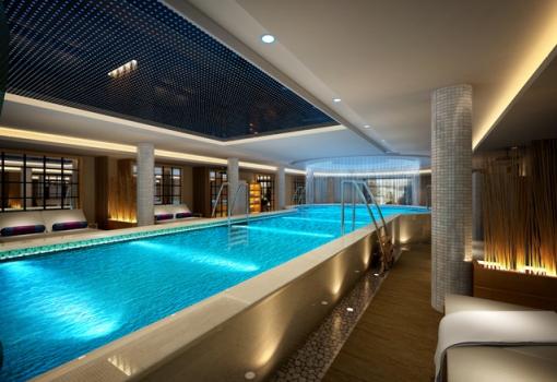 Equipado con todos los detalles como esta piscina cubierta